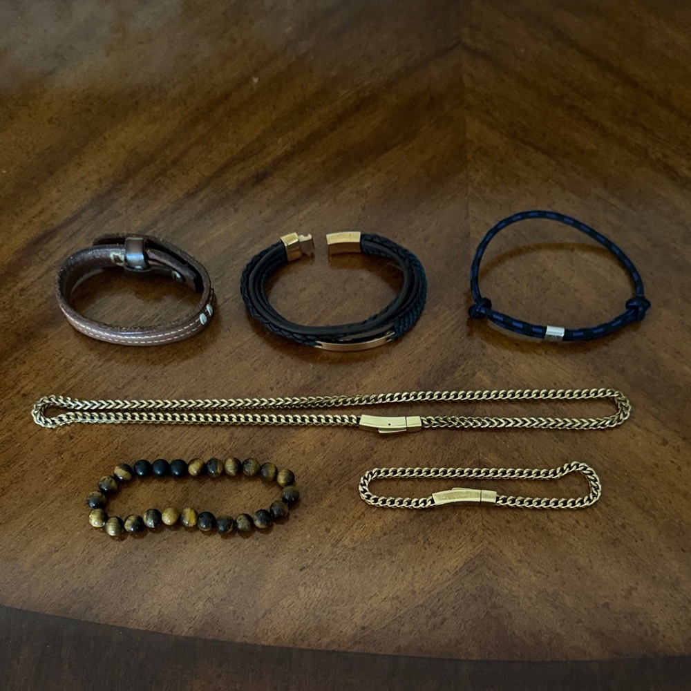 Gold, Brown, & Blue Jewelry Set